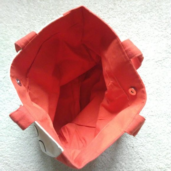 NWOT MY STUFF ORANGE CANVAS TOTE - Picture 3 of 5